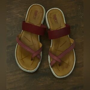 Born Women's Burgundy and Mauve Sandals size 10